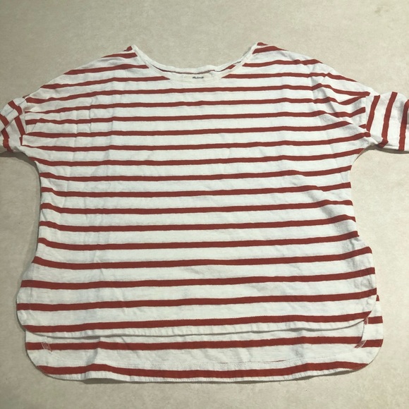 ⭐️ Madewell Striped 3/4 Sleeve Crewneck Shirt SMALL - Picture 10 of 11